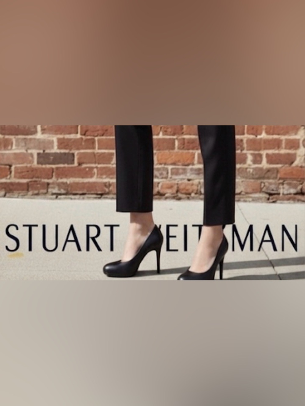 Authentic Stuart Weitzman designer black leather heels pumps sz 8